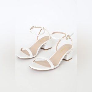Lulu’s Julie White Ankle Strap Heels